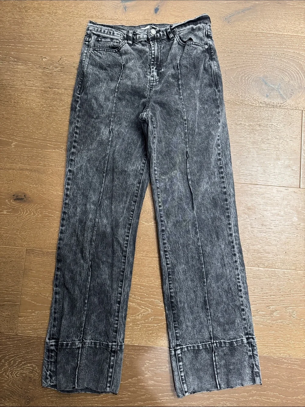 Habitual Gray Acid Wash Wide Leg Jeans Size 8/29 Trendy Relaxed Denim - Picture 2 of 5